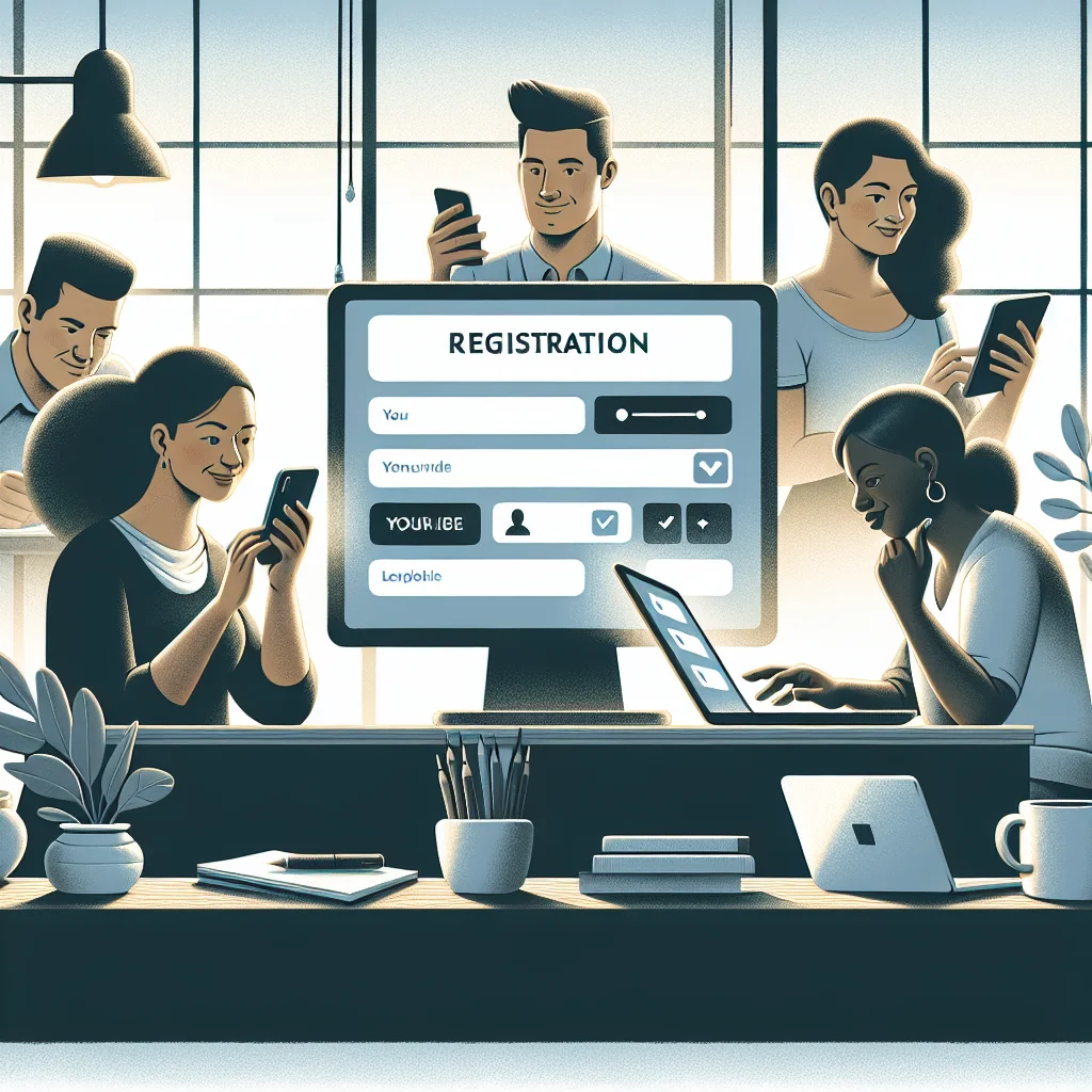 Illustration of online registration process